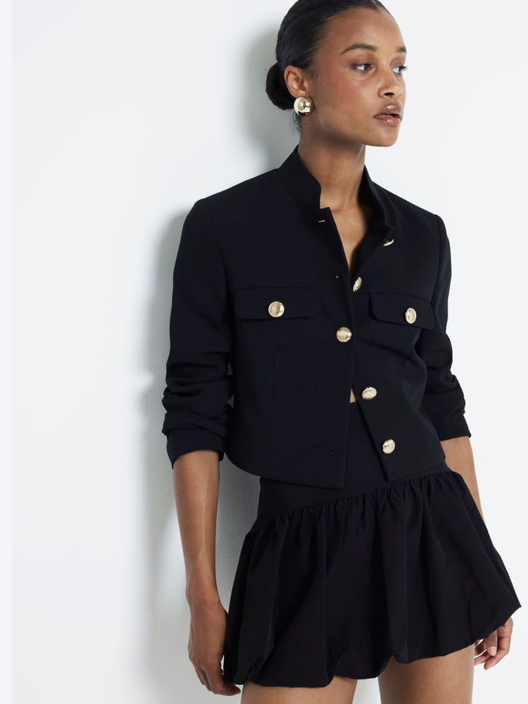 River Island Black Puff Ball Mini Skirt - Image 2 of 4