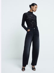 River Island Black Leopard print High Neck Bodysuit - Image 2 of 4