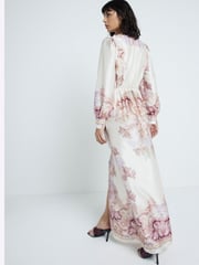 River Island Cream Twist Front Printed V Neck Maxi Dress - Image 3 of 4