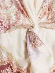 River Island Cream Twist Front Printed V Neck Maxi Dress - Image 4 of 4