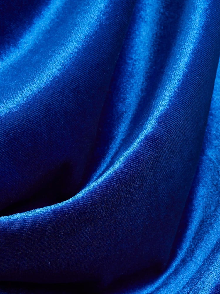 River Island Blue Drape Velvet Top - Image 4 of 4 River Island Blue Drape Velvet Top - Image 4 of 4