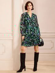 Love & Roses Black Animal Petite Studded Mini Dress - Image 1 of 4