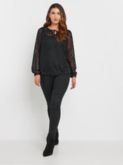 Long Tall Sally Black Burnout Boho Top - Image 2 of 5