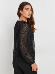 Long Tall Sally Black Burnout Boho Top - Image 3 of 5