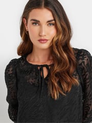 Long Tall Sally Black Burnout Boho Top - Image 4 of 5