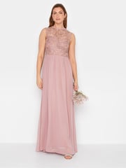 Long Tall Sally Pink Lace Chiffon Maxi Dress - Image 1 of 4