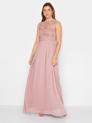 Long Tall Sally Pink Lace Chiffon Maxi Dress - Image 2 of 4