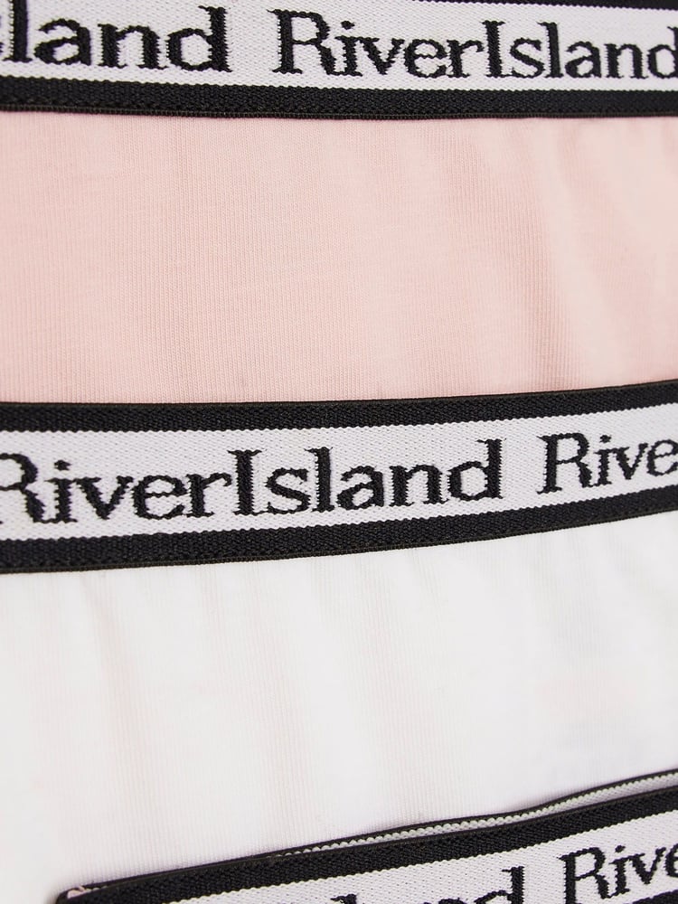 River Island Pink Girls Mix Briefs 5 Pack - Image 3 of 3