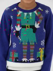 Society 8 Blue Boys Elfster Christmas Jumper - Image 2 of 4