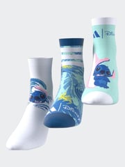 adidas White/Blue Little Kids Disney Lilo and Stitch Socks 3 Pack - Image 1 of 5