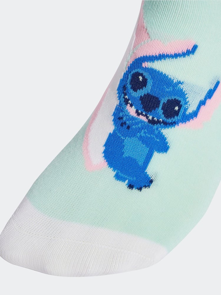 adidas White/Blue Little Kids Disney Lilo and Stitch Socks 3 Pack - Image 5 of 5