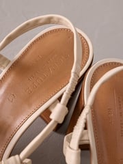 Bone Signature Premium Leather Square Toe Cage Slingback Block Heel Sandals - Image 4 of 7