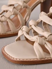 Bone Signature Premium Leather Square Toe Cage Slingback Block Heel Sandals - Image 6 of 7