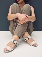 Bone Forever Comfort® Premium Leather With Motionflex Buckle Block Heel Slingback Sandals - Image 3 of 9