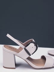 Bone Forever Comfort® Premium Leather With Motionflex Buckle Block Heel Slingback Sandals - Image 8 of 9