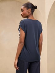Lipsy Navy Round Neck T-Shirt - Image 4 of 4