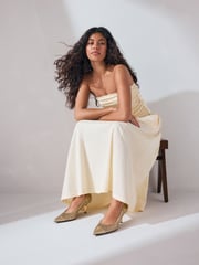 Gold Forever Comfort® Point Toe Weave Court Heel Shoes - Image 2 of 4
