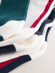 Black/Red Cushioned Footbed Stripe Socks 5 Pack - Image 3 of 3