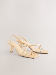 Buttermilk Yellow Toe Loop Heeled Sandals - Image 1 of 5