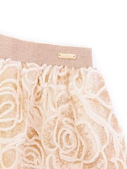 Nicole Miller Natural Glittery Lace Tulle Skirt - Image 4 of 7