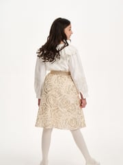 Nicole Miller Natural Glittery Lace Tulle Skirt - Image 7 of 7