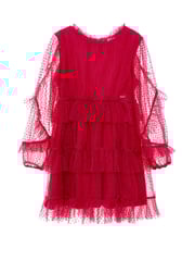 Nicole Miller Red Velvet Tiered 100% Cotton Dress - Image 3 of 8
