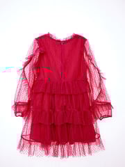Nicole Miller Red Velvet Tiered 100% Cotton Dress - Image 4 of 8