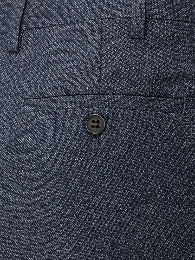 Skopes Blue Tailored Fit Harcourt Tweed Effect Suit Trousers - Image 4 of 4
