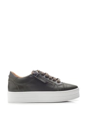 Moda In Pelle Abbiy Chunky Slab Sole Side Zip Lace Up Trainers - Image 1 of 4