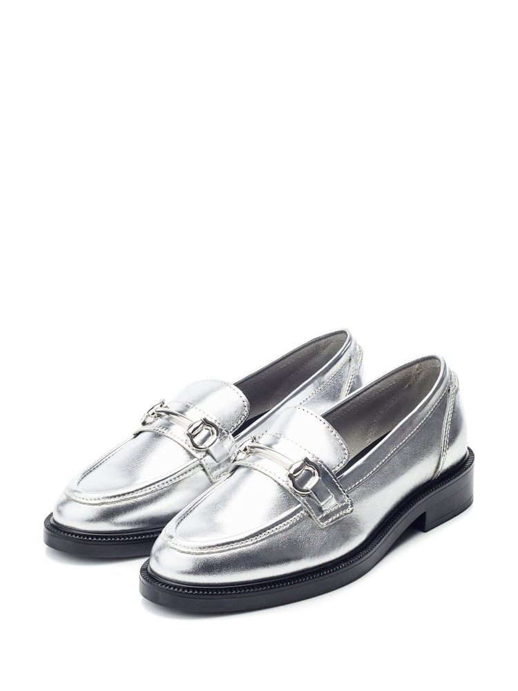 Moda In Pelle Estephe Snaffle Trim Almond Toe Leather Loafers - Image 2 of 4