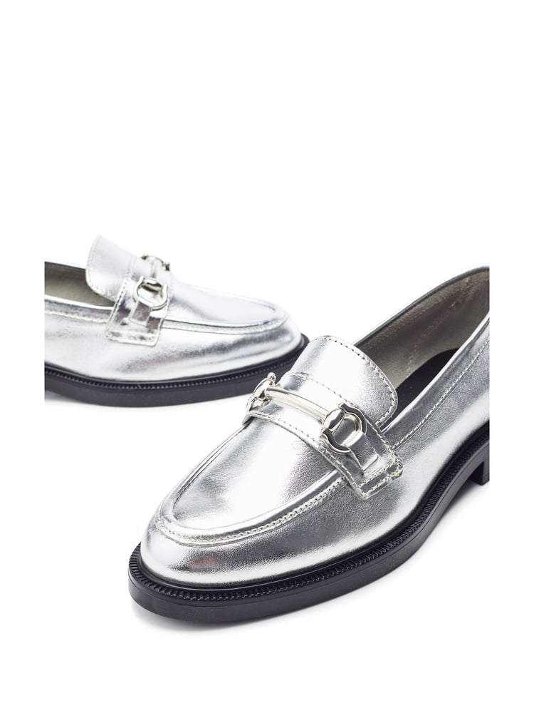 Moda In Pelle Estephe Snaffle Trim Almond Toe Leather Loafers - Image 4 of 4