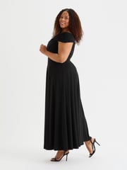 Scarlett & Jo Black Bardot Solid Maxi Dress - Image 3 of 5