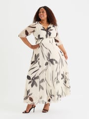Scarlett & Jo Cream Verity Print Maxi Gown - Image 1 of 5