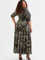 Scarlett & Jo Black Cream Gold Verity Pucci Velvet Maxi Gown - Image 3 of 4