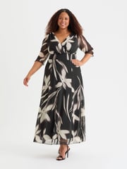 Scarlett & Jo Black Verity Print Maxi Gown - Image 1 of 4