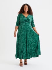 Scarlett & Jo Green Verity Pucci Velvet Maxi Gown - Image 1 of 5