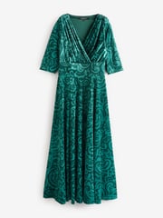 Scarlett & Jo Green Verity Pucci Velvet Maxi Gown - Image 5 of 5
