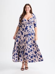 Scarlett & Jo Blue Elizabeth Print Maxi Gown - Image 1 of 5