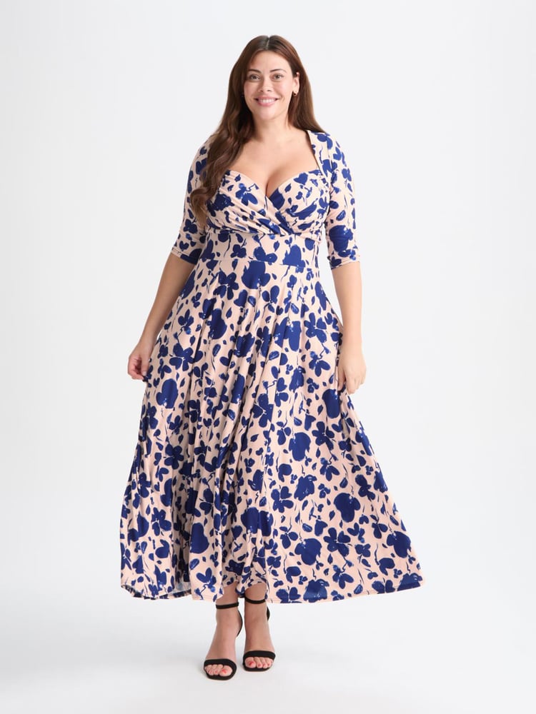 Scarlett & Jo Blue Elizabeth Print Maxi Gown - Image 1 of 5