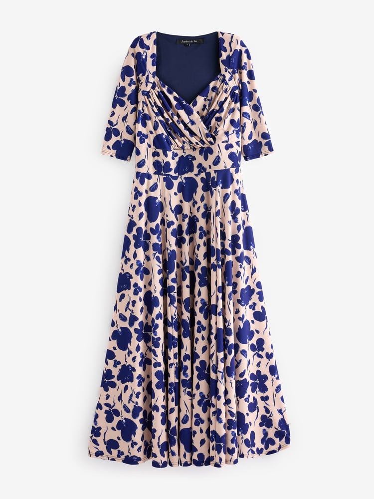 Scarlett & Jo Blue Elizabeth Print Maxi Gown - Image 5 of 5
