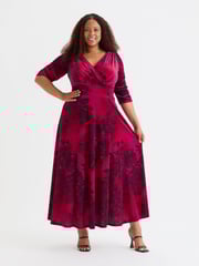 Scarlett & Jo Wine Verity Pucci Velvet Maxi Gown - Image 1 of 5