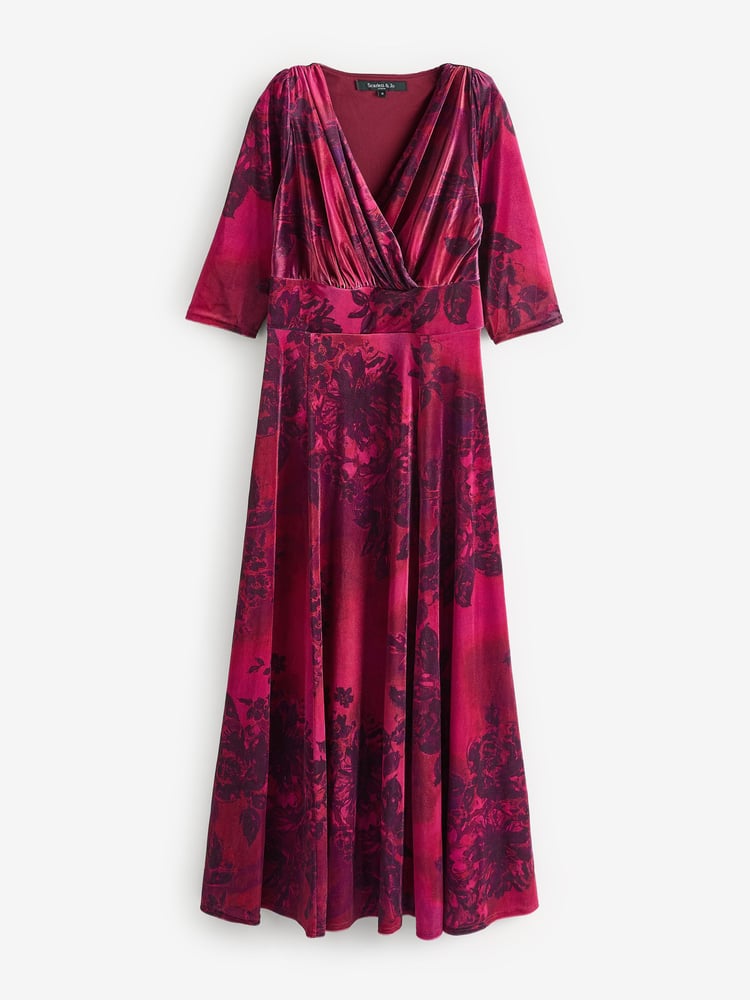 Scarlett & Jo Wine Verity Pucci Velvet Maxi Gown - Image 5 of 5