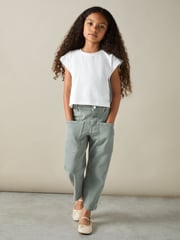 Reiss White Terry 3 Pack 4-9 yrs Cotton-Jersey Cropped T-Shirt 3 Pack - Image 2 of 4