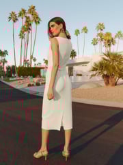 Friends Like These Ivory Linen Blend Midi Wrap Front Dress - Image 5 of 5