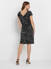 M&Co Silver Sequin Velvet Shift Dress - Image 3 of 5