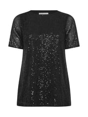 Yours Curve Black London Sequin Swing Top - Image 5 of 5