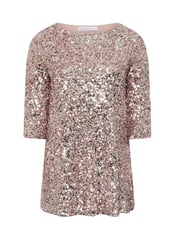Yours Curve Gold London Sequin Flute Sleeve Top - Image 5 of 5