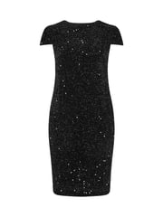 Yours Curve Black London Sequin Velvet Shift Dress - Image 5 of 5