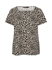 Yours Curve Natural Leopard Printed T-Shirt - Image 5 of 5