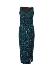 Yours Curve Green Sequin Velvet Maxi Slip Dress - Image 6 of 6